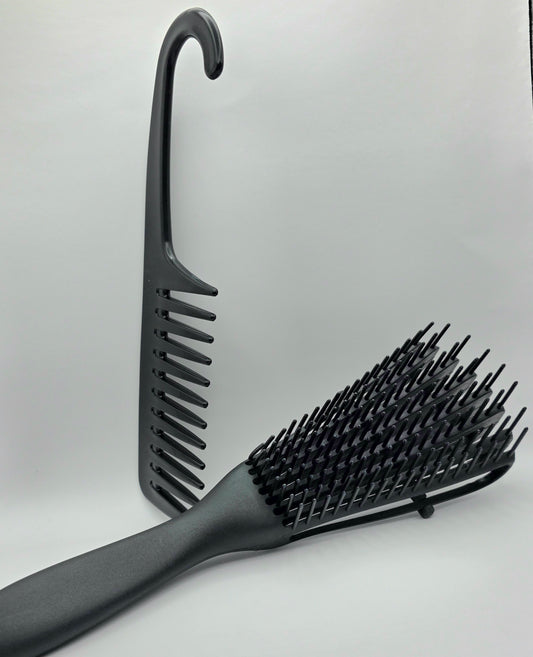Detangling Brush & Wide Tooth Comb Duo
